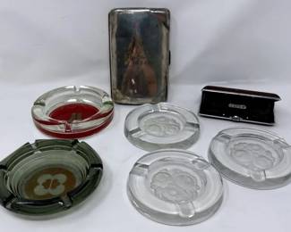 Vintage Verlys Art Deco Ash Trays. , Hyatt Regency Hotel Smoke Glass and More