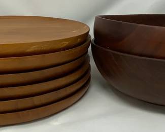 Mountain Maid Wooden Bowls Made In Haiti With Wood Plates