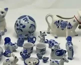 Blue  White Porcelain Decor Lot  Delft 