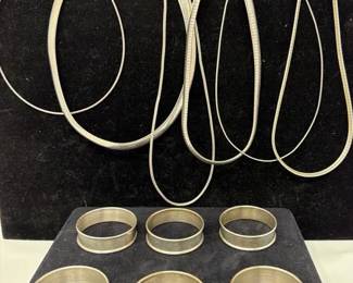  04 14k Gold Necklace  Sterling Silver Necklaces  Made In Italy  Gorham Sterling Napkin Holders