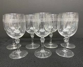 Set Of 7 Baccarat Chablis Pattern Crystal Liquor Glass