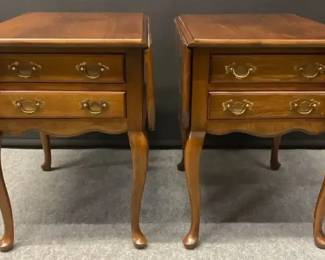 Pair Of Vintage Matching Side Tables With Drawers