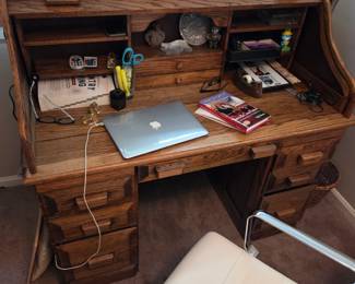 Vintage Oak Rolltop Desk