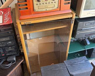 Crosley CR79 or CR704 Musician Entertainment Center. vintage Technics stereo cabinet. Speakers