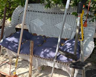 Wicker patio loveseat