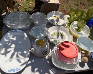 vintage Corning Ware dishes. vintage pie dishes from the Royal China Company's Country Harvest series