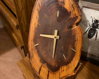 handmade rustic live edge wooden clock
