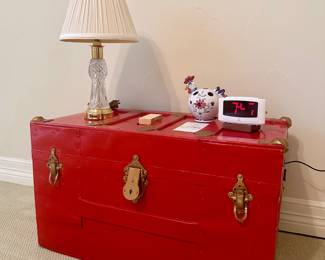 Vintage Red Childs Trunk