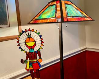 Native American Art Stained Glass Sculpture 