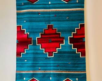 Hand Woven Zapotec wool rug,