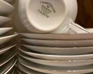 Johann Haviland (Bavaria Germany) China Set - silver rimmed