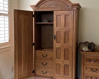 Armoire (Wardrobe or Media Center, parts for both options are included), all wood, western hardware, 40"w x 82"h x 21"d
