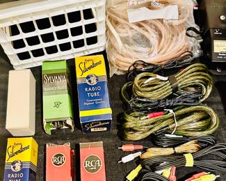 Radio Tubes, Cables, RCA Amplifier 