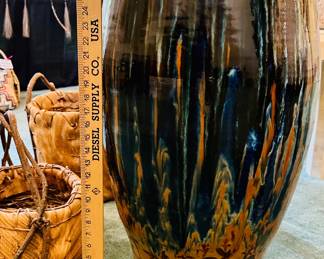 29” tall vase! Hand throw & coiled. 16” at widest part