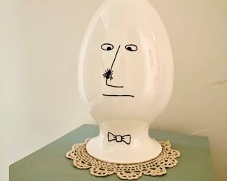 Vintage Legardo Tackett Ceramic "Egghead with Fly" Sculpture (1958) - marketed by Playboy and Esquire magazines as bedside storage for condoms in the swinging 60s! 