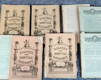 TZ041 Antique 1880s Harpers New Monthly Magazines