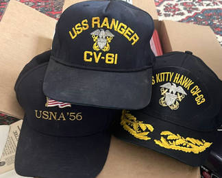 Lot 144: Three Authentic U.S. Navy Caps, Captain Uss Kitty Hawk
