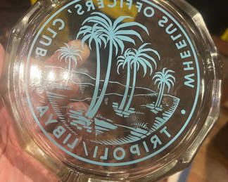Lot 64: Wheelus US Army Airbase Tripoli Lybia Painted Glass Ashtray