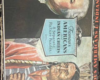 Lot 89: Famous Americans And Indian Chief Picture Puzzles With Box