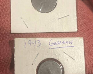 Lot 26: 5 and 1 Pfenning German WWII coins Xf plus condition