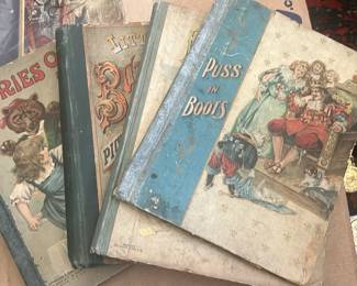 Lot 142: 4 Children’s Books From Late 1870S Puss In Boots, Etc.