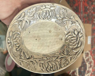 Lot 147: Hand Hammered Silver Candy Dish Early 1900S