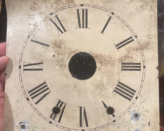 Lot 67: Antique painted tin clock face