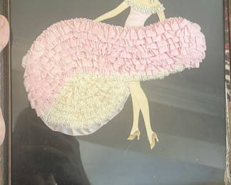 Lot 133: Art Deco Ribbon Art Of Dancing Girl Framed Antique