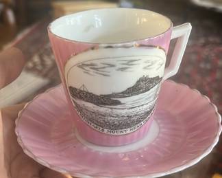 Lot 123: Pink Luster Germany Tea Cup & Plate Mt. Micheals Penzance