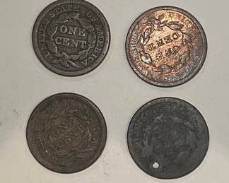 Lot 11: Lot of 4 mid-1900s large copper cents