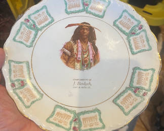 Lot 60: Calendar Advertising Plate Native American Indian 1910 