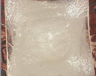 Lot 32: Blown Leaded Frosted Art Glass Square Bowl