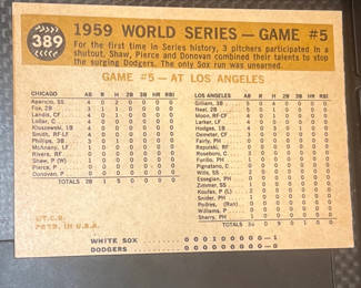 Lot 56: 1960 Topps playoff five cards set 1959 World Series