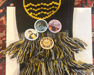 Lot 12: Great Lakes brewing Company, scarf and four pin backs