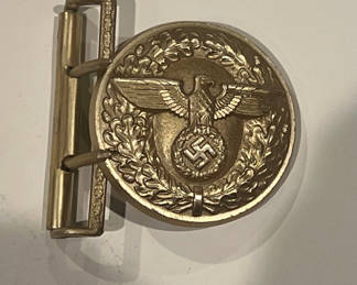 Lot 16: German WWII Political Party Leader’s aluminum belt buckle