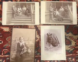 Lot 45: 4 Cabinet Photos Cleveland Family Members With Their Dogs