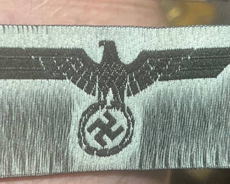 Lot 22: WWII German Panzer Army Tank crew Bevo hat Patch