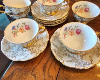 Set of 6 Bareuther Demitasse cups and saucers