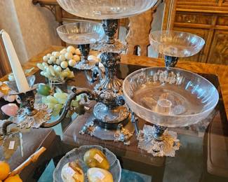 Reed & Barton Epergne (one crystal insert missing)