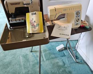 Singer and vintage Elna sewing machines