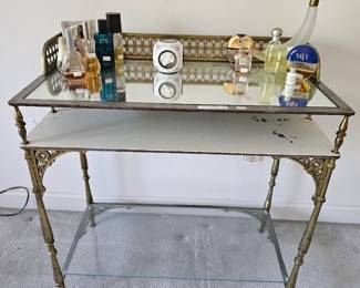 Brass & glass vanity table