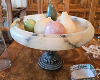 Alabaster centerpiece bowl. Fruit sold separately.