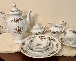 Johann Haviland Traditions Fine China "Moss Rose" pattern tea set.