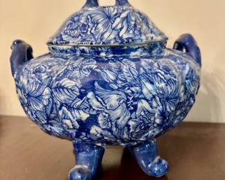 Victoria  Ware Ironstone (see marking, next photo) flow blue lidded tureen.