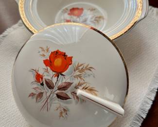 American Limoges 22k gold rimmed covered bowl.