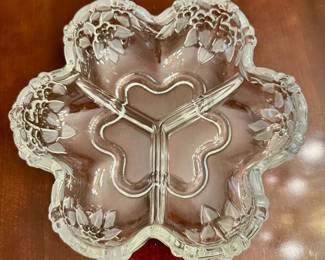 Mikasa Carmen frosted crystal divided relish tray.