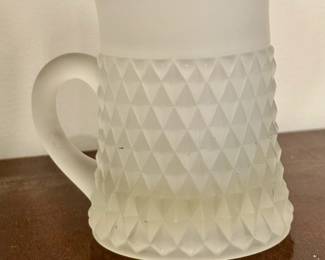 Frosted mug with diamond point pattern by Indiana Glass.  Only one available.