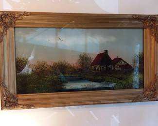 Reverse painting (some paint loss) 