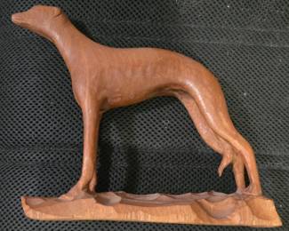 Dannon Ireland carved Whippet - signed 