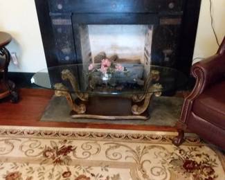 Glass top coffee table
